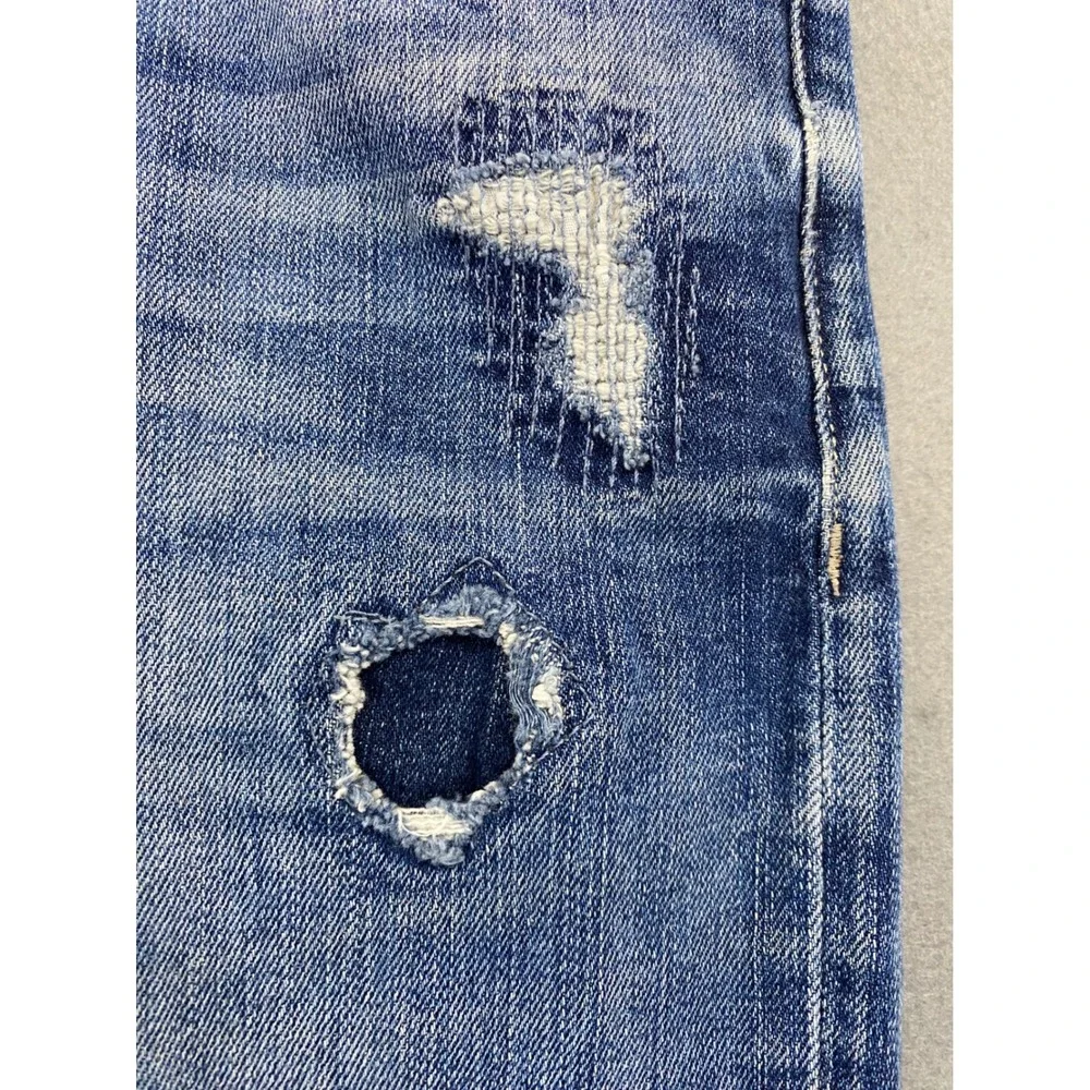 Visible Mending Kintsugi &Denim Boyfriend Style Jeans Distressed 28/32